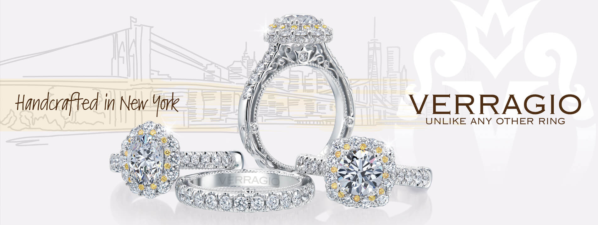 Verragio Engagement Band & Engagement Ring Bridal Set With Custom Natural Diamonds